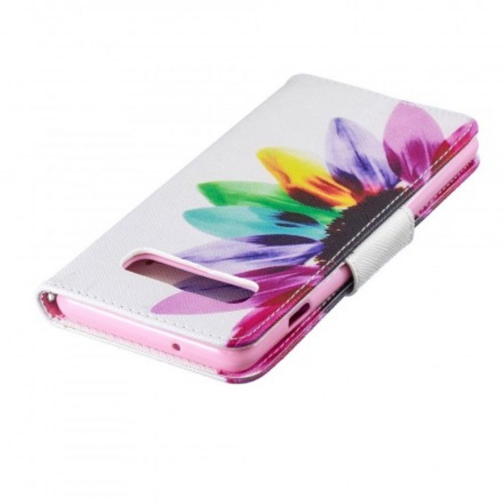 Flip Case Für Samsung Galaxy S10 Aquarell Blume