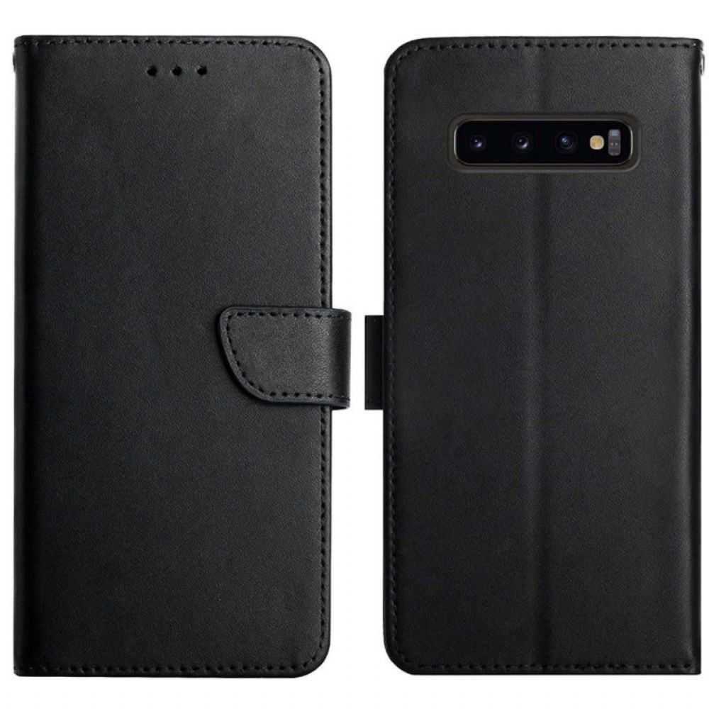 Flip Case Für Samsung Galaxy S10 Echtes Nappaleder