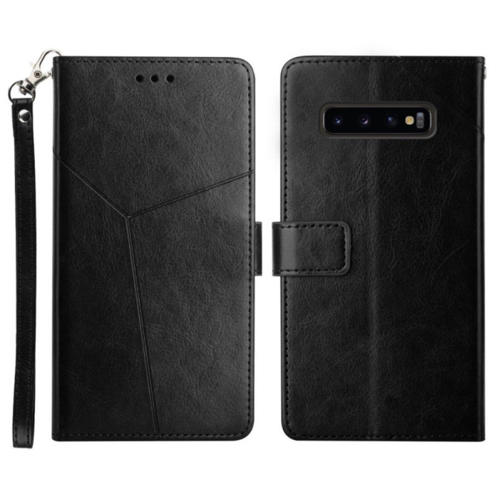 Flip Case Für Samsung Galaxy S10 Geo Y Design Lederstil