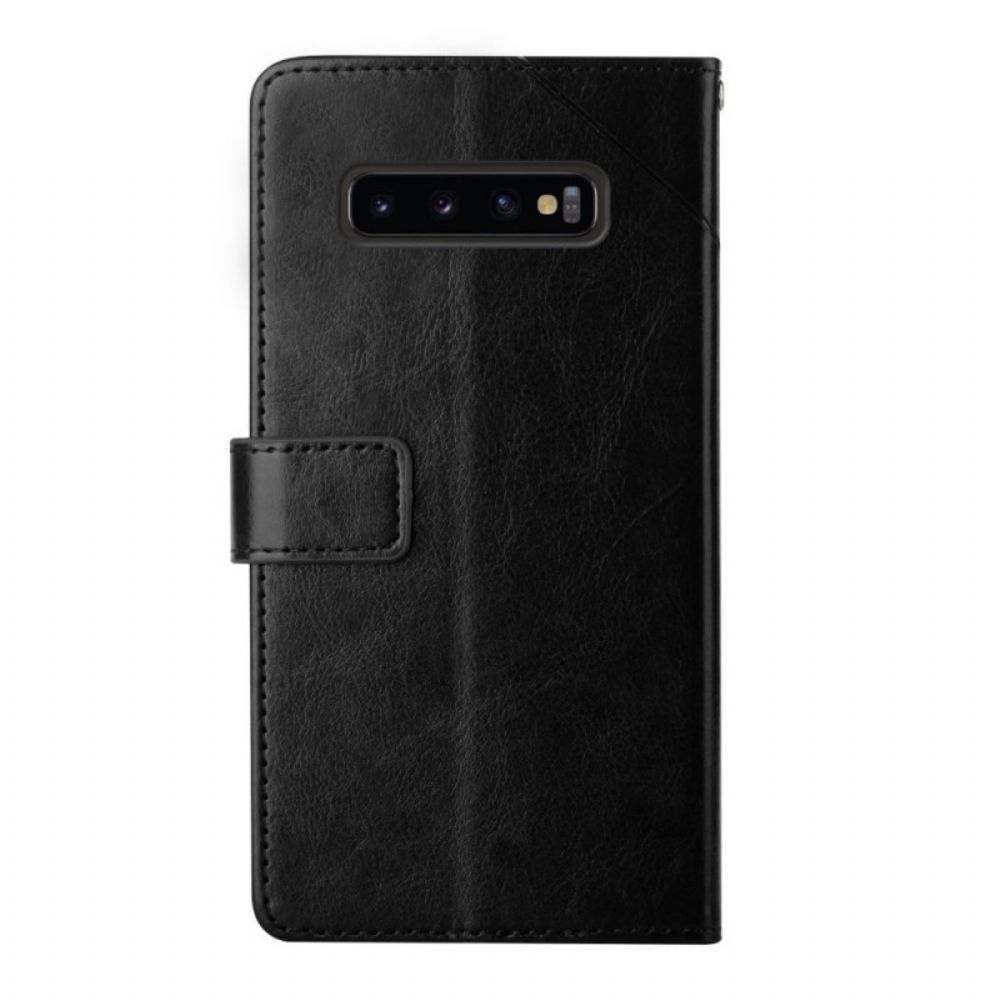 Flip Case Für Samsung Galaxy S10 Geo Y Design Lederstil