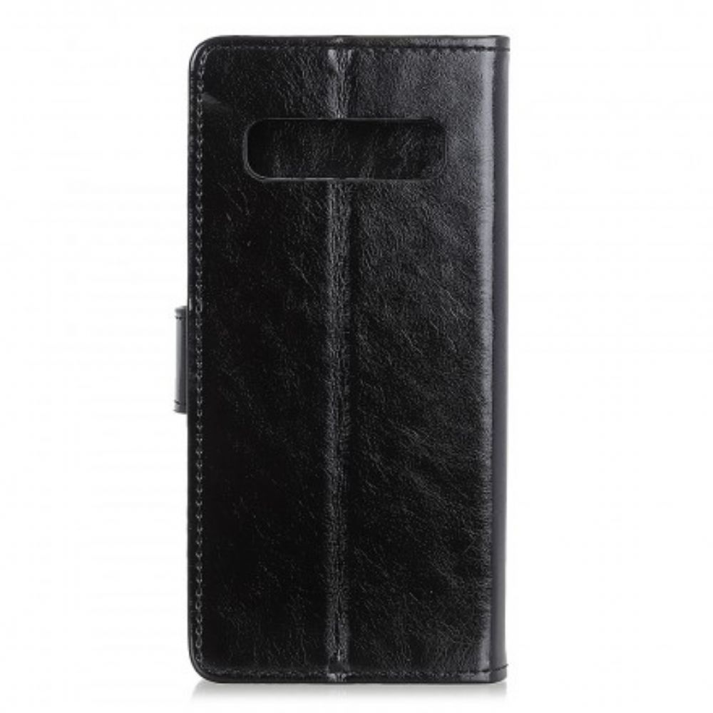 Flip Case Für Samsung Galaxy S10 Glänzender Ledereffekt