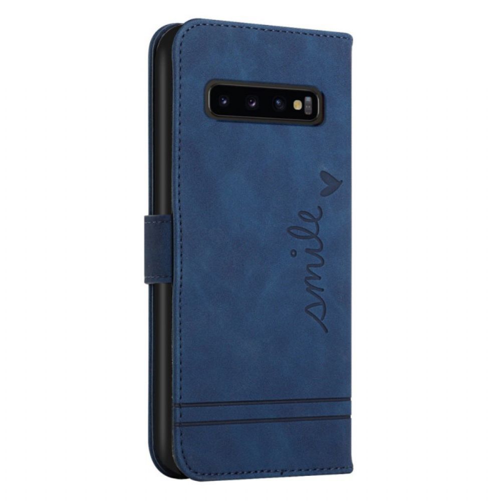 Flip Case Für Samsung Galaxy S10 Lächeln Mit Lanyard