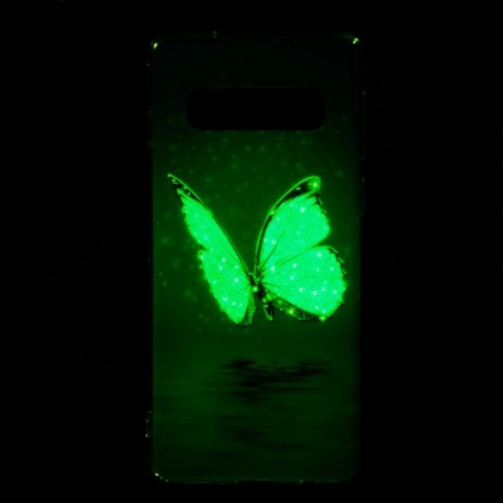 Handyhülle Für Samsung Galaxy S10 Fluoreszierender Blauer Schmetterling