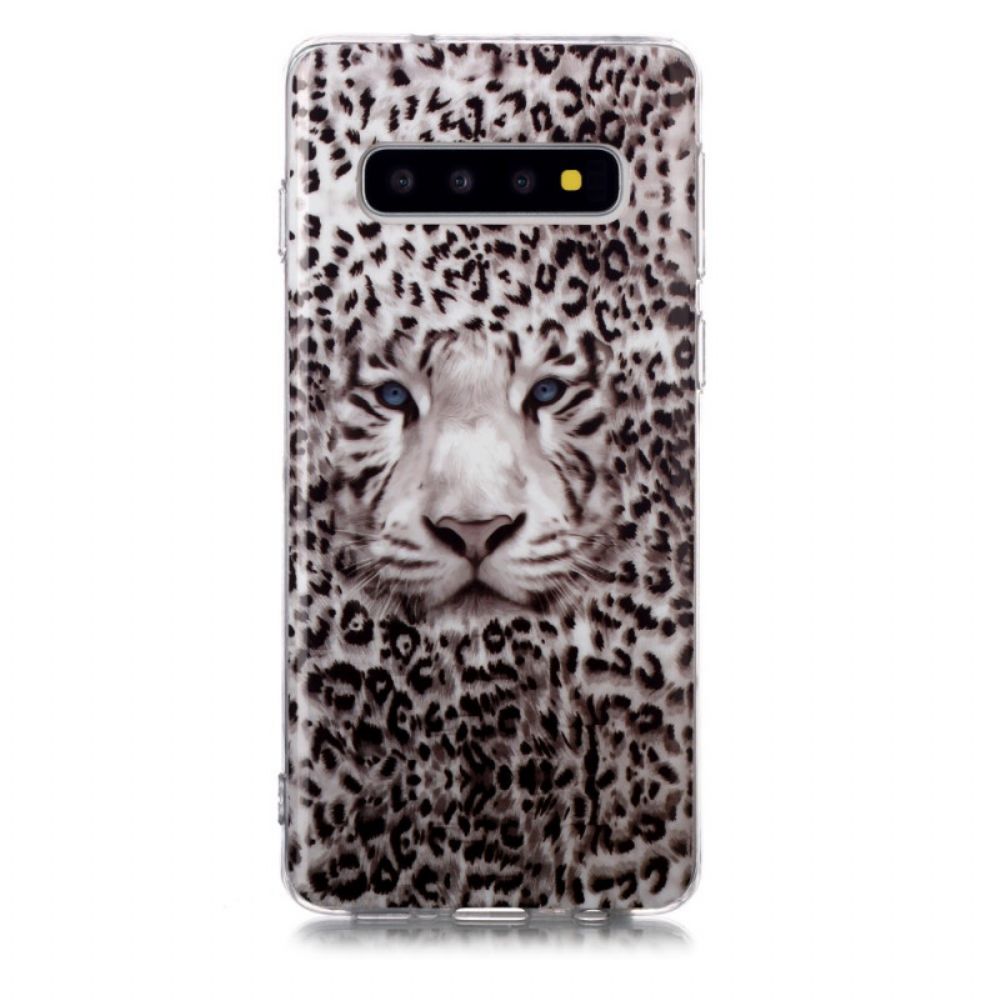 Handyhülle Für Samsung Galaxy S10 Fluoreszierender Leopard