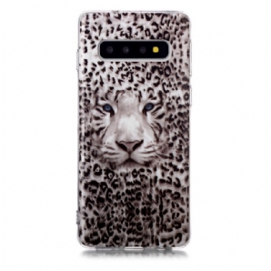 Handyhülle Für Samsung Galaxy S10 Fluoreszierender Leopard