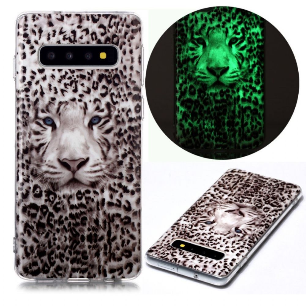 Handyhülle Für Samsung Galaxy S10 Fluoreszierender Leopard