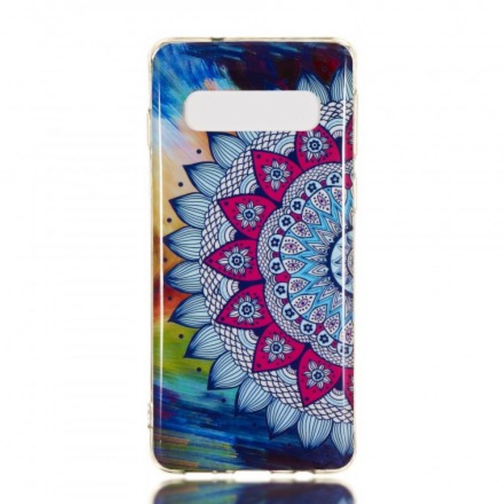 Handyhülle Für Samsung Galaxy S10 Fluoreszierendes Mandala