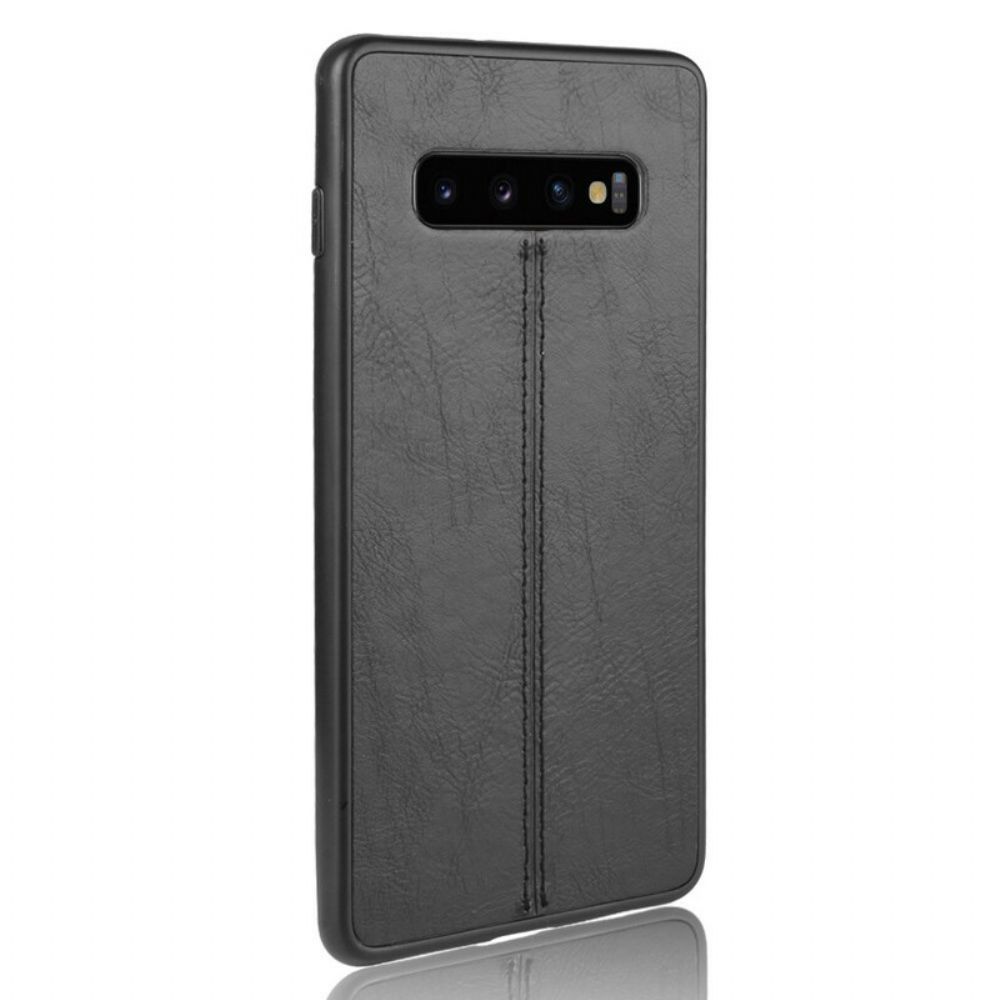 Handyhülle Für Samsung Galaxy S10 Nähte Lederoptik