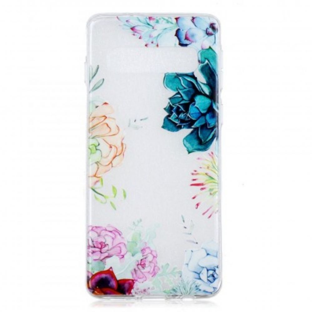 Handyhülle Für Samsung Galaxy S10 Nahtlose Aquarellblumen