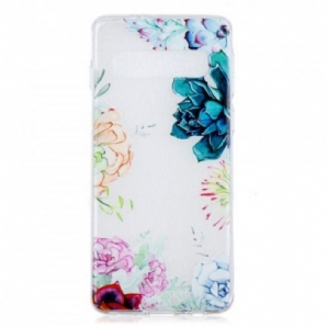 Handyhülle Für Samsung Galaxy S10 Nahtlose Aquarellblumen