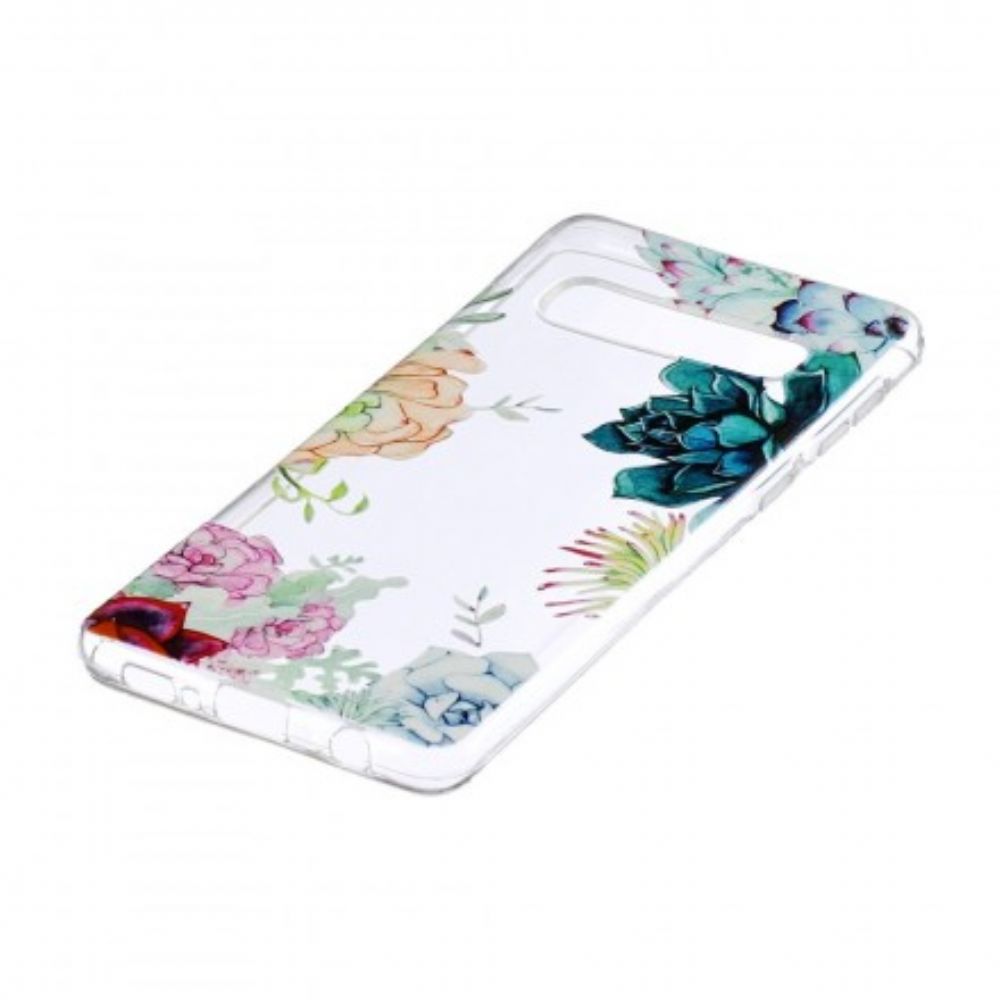 Handyhülle Für Samsung Galaxy S10 Nahtlose Aquarellblumen