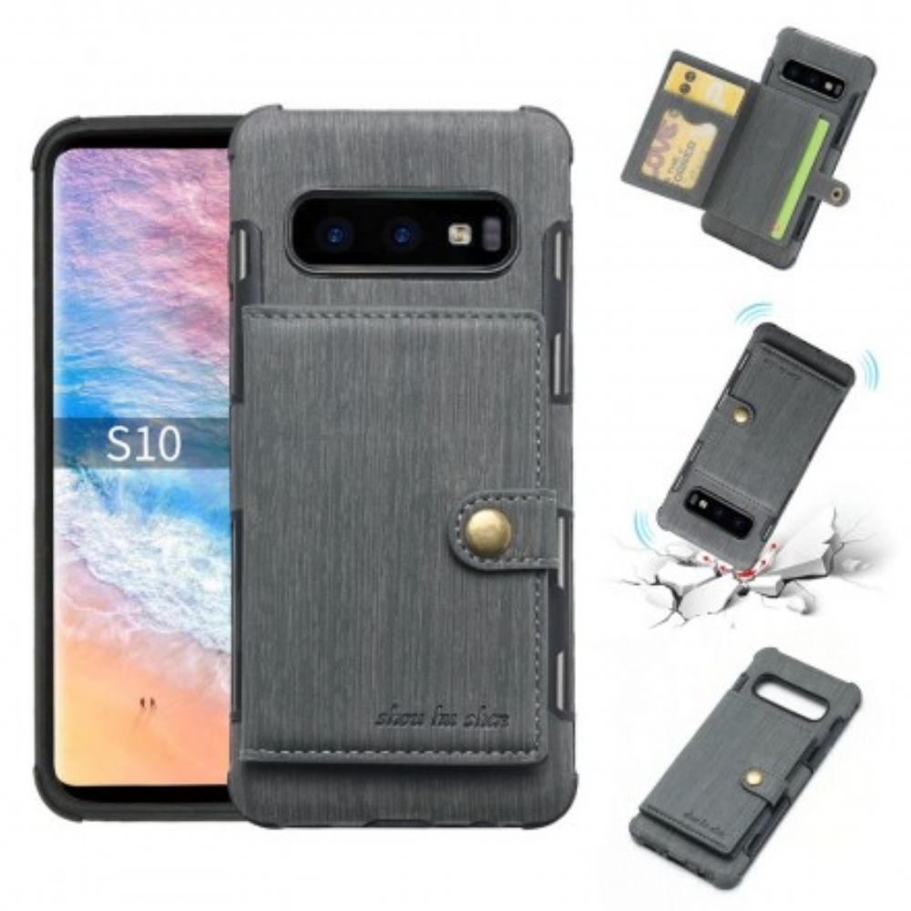 Hülle Für Samsung Galaxy S10 Premium Stoffkartenhalter