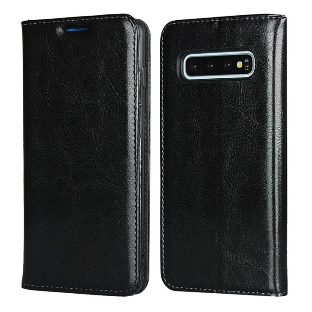 Schutzhülle Für Samsung Galaxy S10 Flip Case Echtes Leder