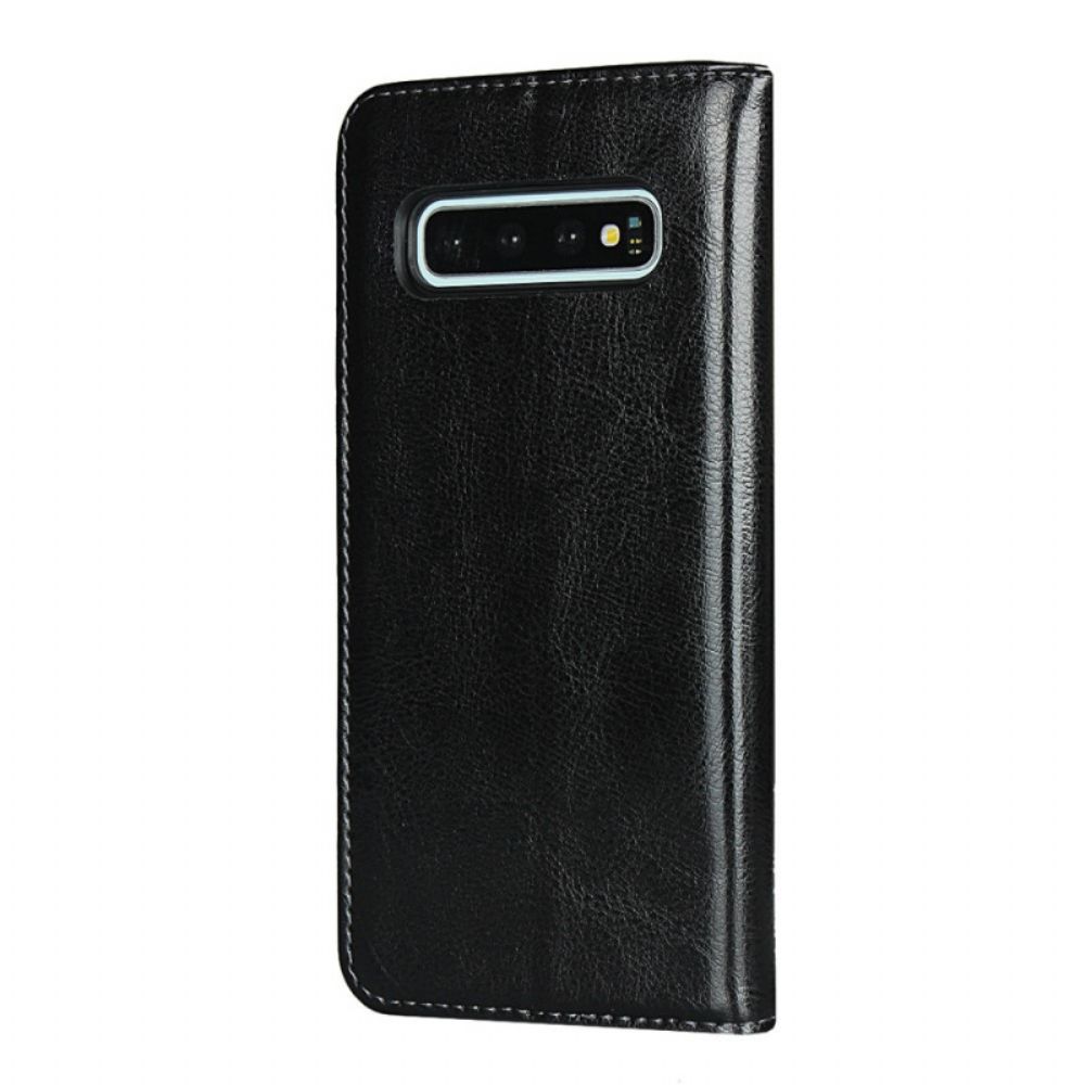 Schutzhülle Für Samsung Galaxy S10 Flip Case Echtes Leder