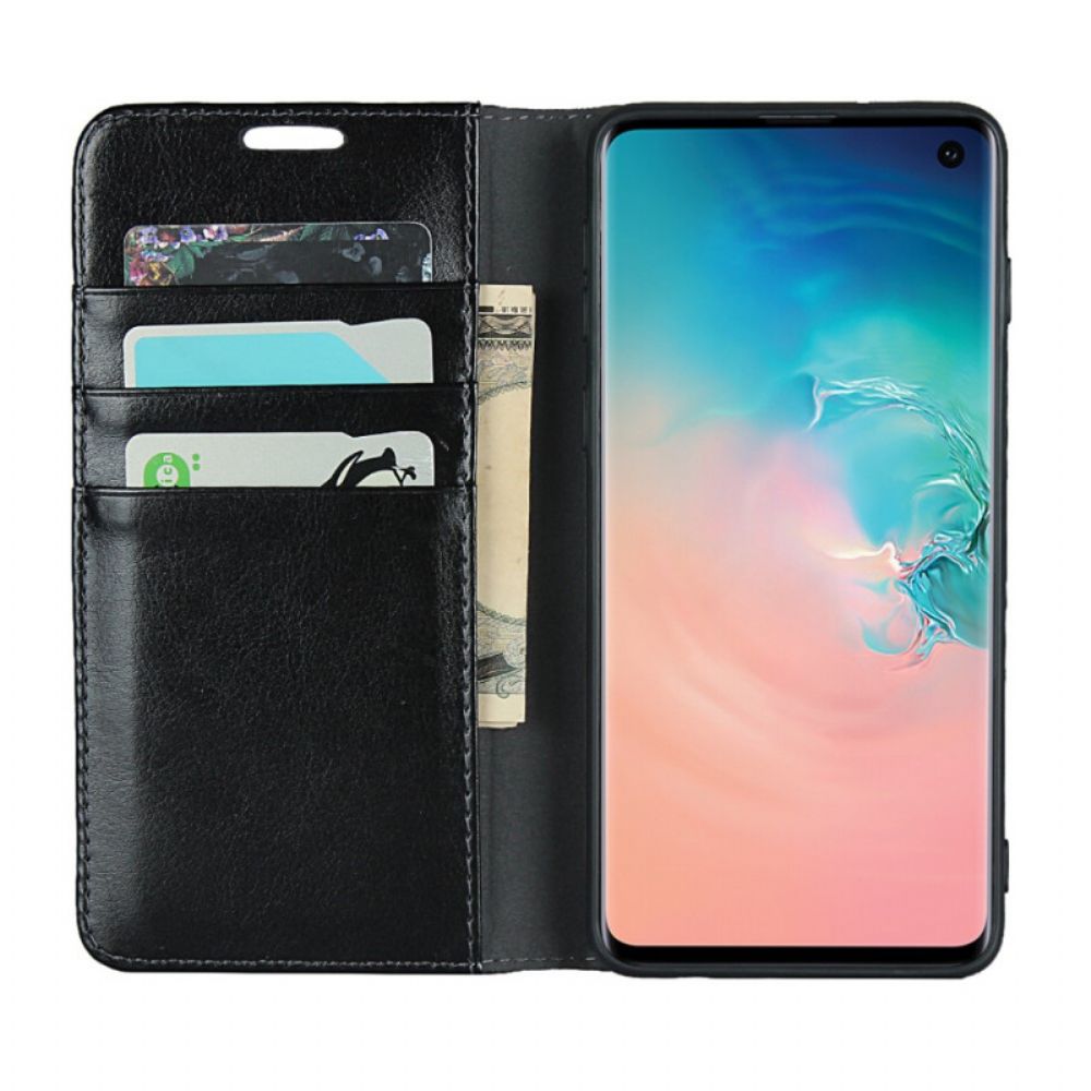 Schutzhülle Für Samsung Galaxy S10 Flip Case Echtes Leder