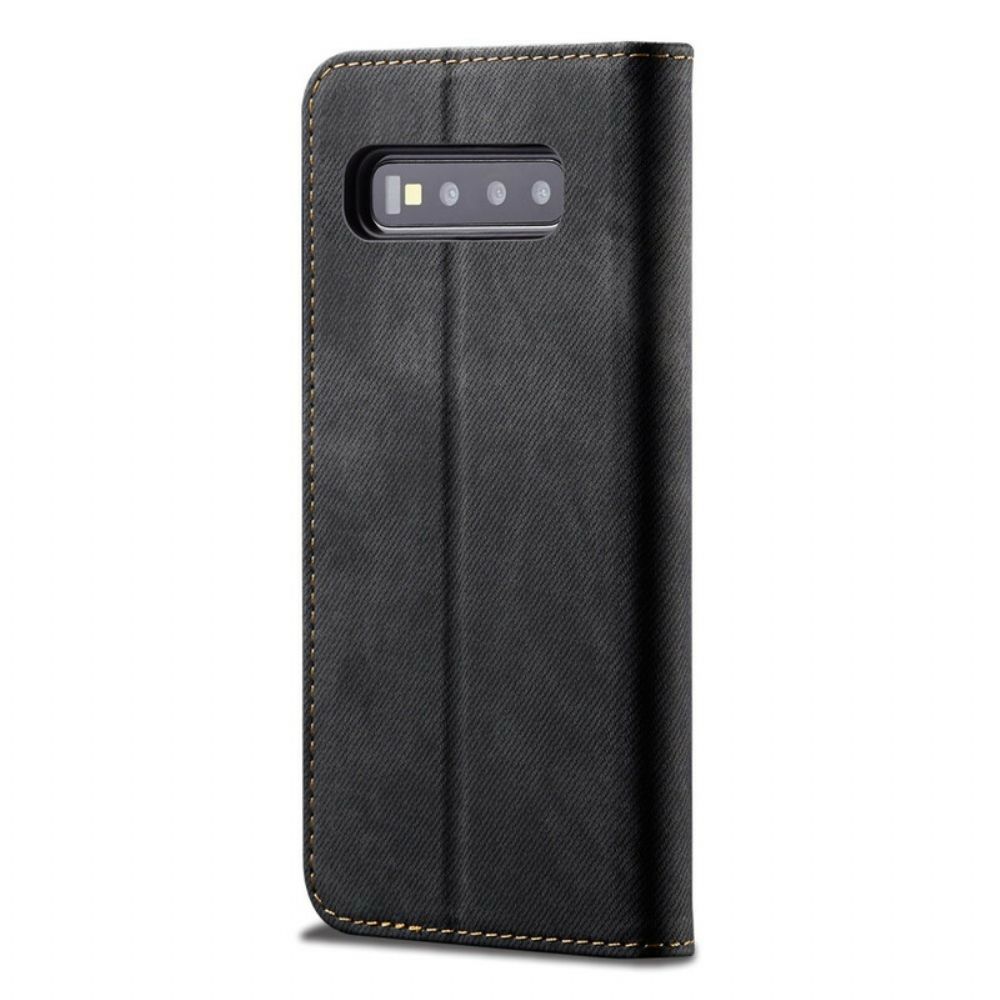 Schutzhülle Für Samsung Galaxy S10 Flip Case Jeansstoff