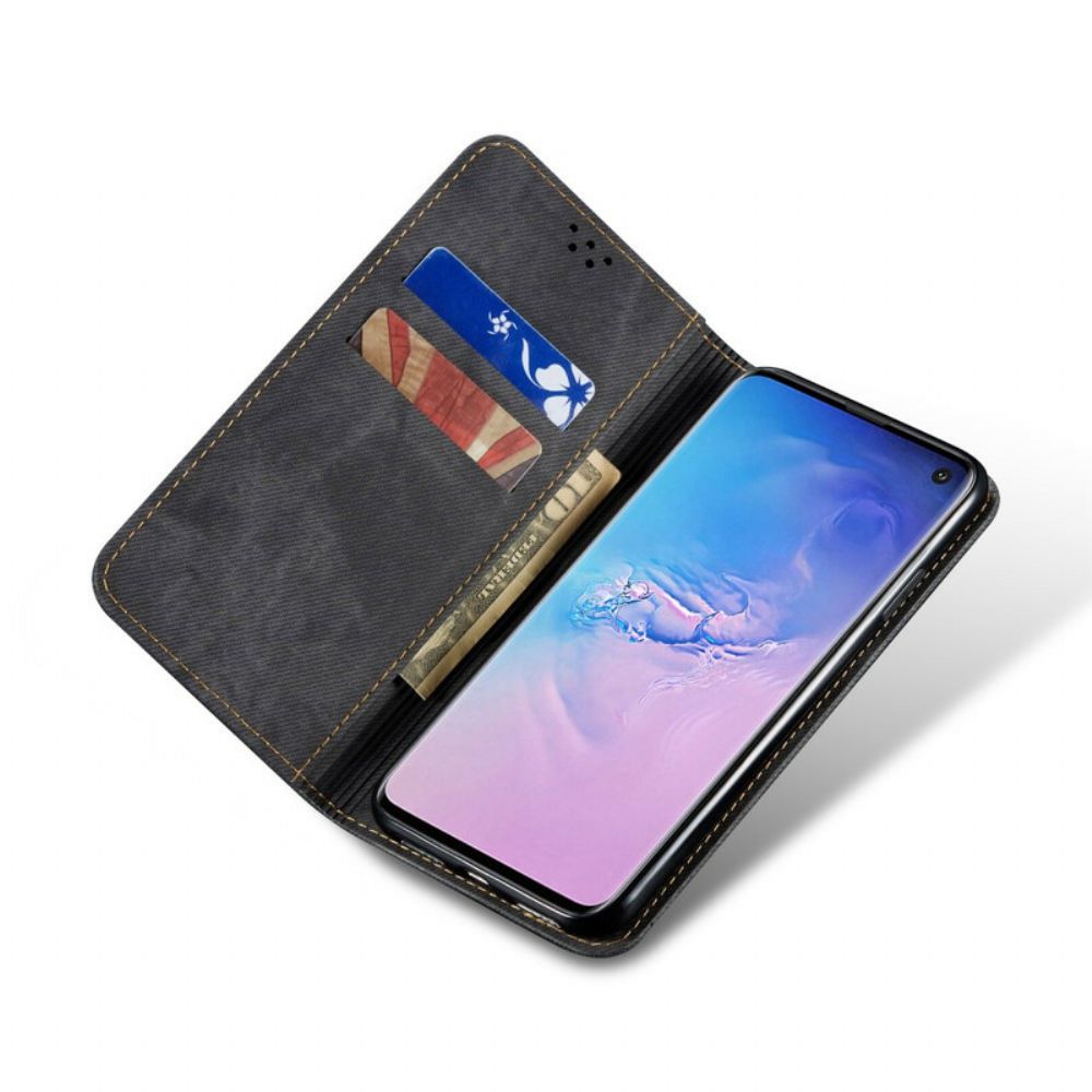 Schutzhülle Für Samsung Galaxy S10 Flip Case Jeansstoff