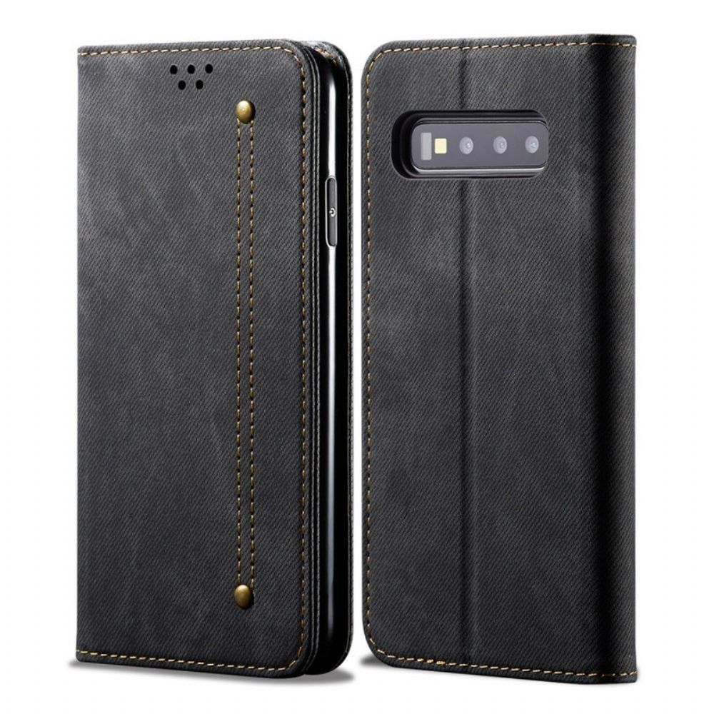 Schutzhülle Für Samsung Galaxy S10 Flip Case Jeansstoff