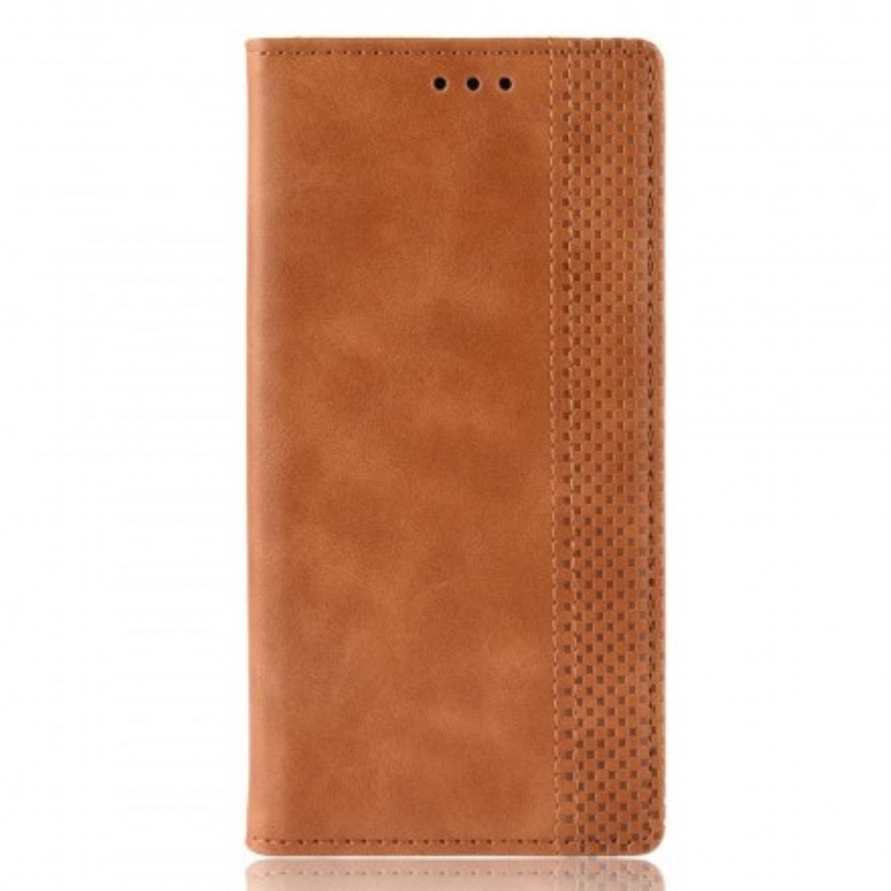 Schutzhülle Für Samsung Galaxy S10 Flip Case Stilisierter Vintage-ledereffekt