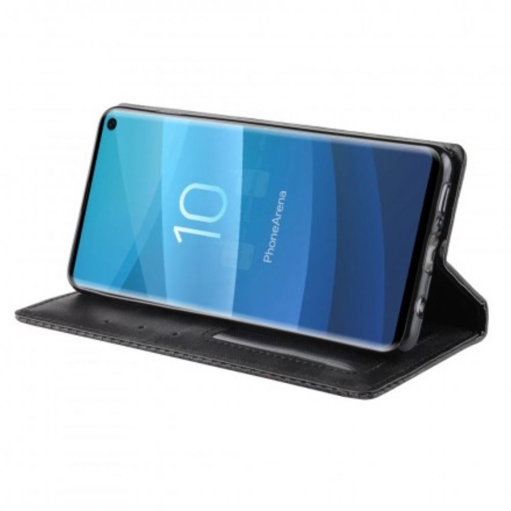 Schutzhülle Für Samsung Galaxy S10 Flip Case Stilisierter Vintage-ledereffekt