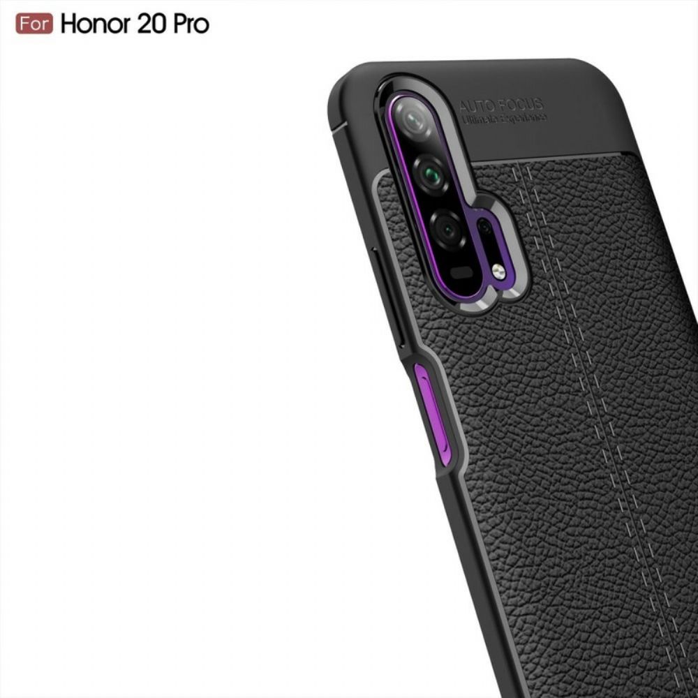 Hülle Für Honor 20 Pro Doppellinie Litschi-leder-effekt