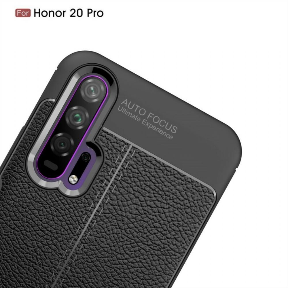 Hülle Für Honor 20 Pro Doppellinie Litschi-leder-effekt