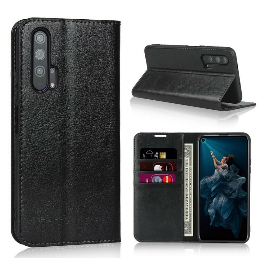 Schutzhülle Für Honor 20 Pro Flip Case Echt Gealtertes Leder