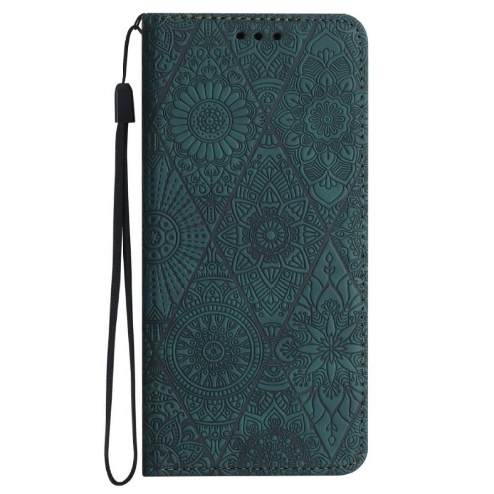 Flip Case Samsung Galaxy A15 5g Geschnalltes Patchwork