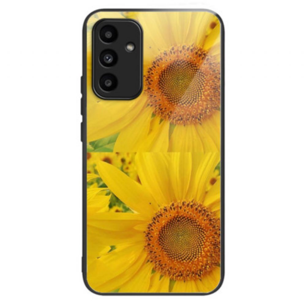 Hülle Für Samsung Galaxy A15 5g Sonnenblumen Aus Gehärtetem Glas