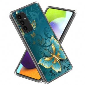 Hülle Samsung Galaxy A15 5g Grüner Und Goldener Schmetterling