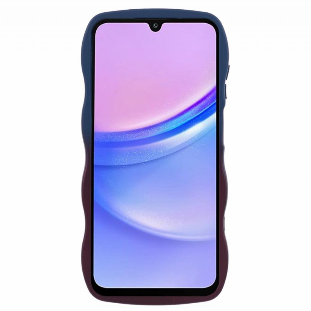 Hülle Samsung Galaxy A15 5g Handyhülle Zweifarbiges Gewelltes Silikon