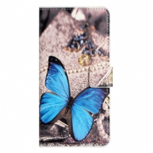 Lederhüllen Samsung Galaxy A15 5g Blauer Schmetterling