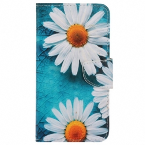 Lederhüllen Samsung Galaxy A15 5g Handyhülle Riemen Chrysantheme