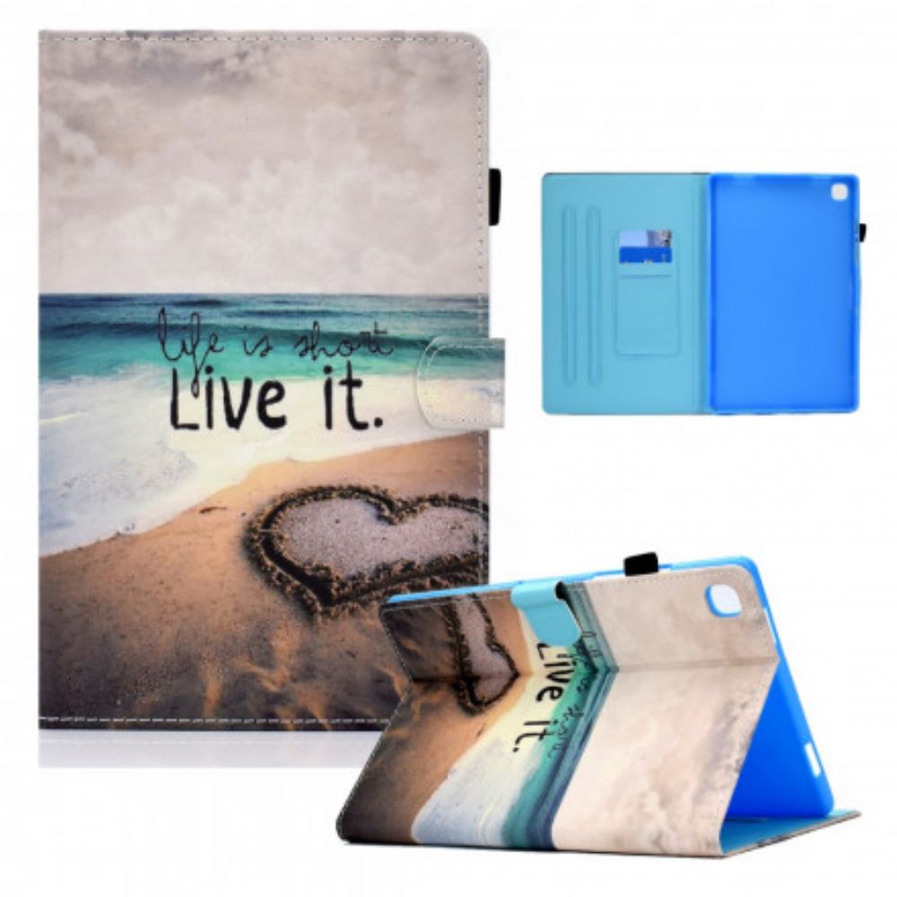 Flip Case Für Samsung Galaxy Tab A7 Das Leben Ist Short Beach