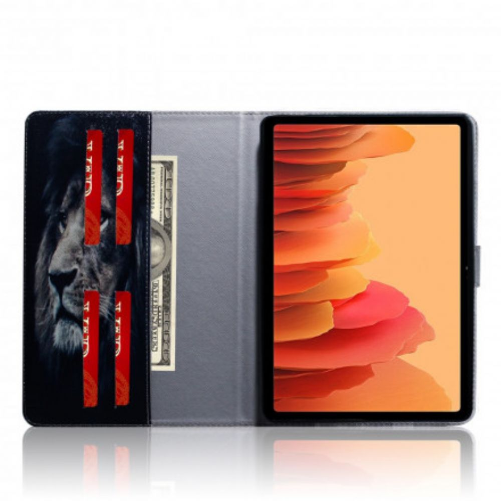 Flip Case Für Samsung Galaxy Tab A7 Löwenkopf