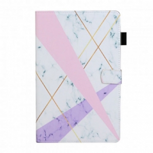 Flip Case Für Samsung Galaxy Tab A7 Marmor-geometrie