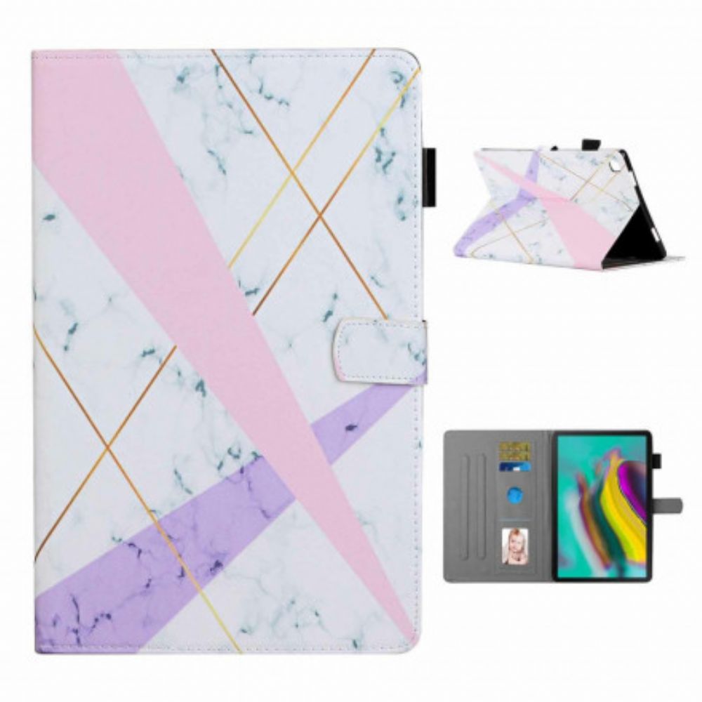 Flip Case Für Samsung Galaxy Tab A7 Marmor-geometrie