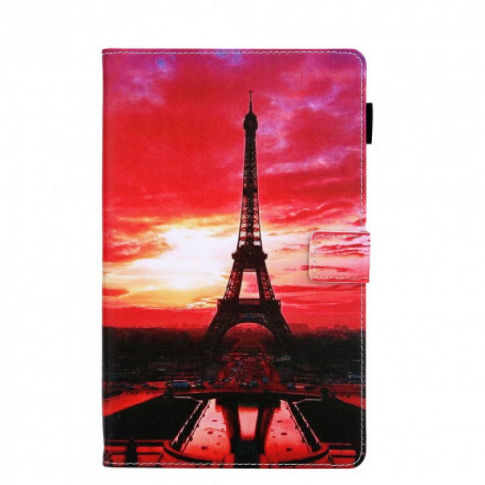 Flip Case Für Samsung Galaxy Tab A7 Sonnenuntergang Eiffelturm