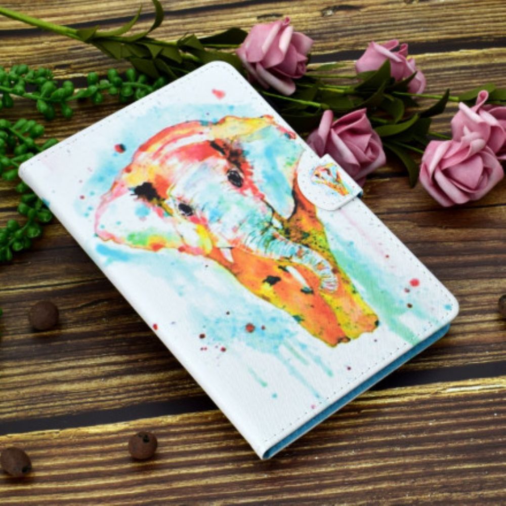 Lederhüllen Für Samsung Galaxy Tab A7 Aquarell Elefant