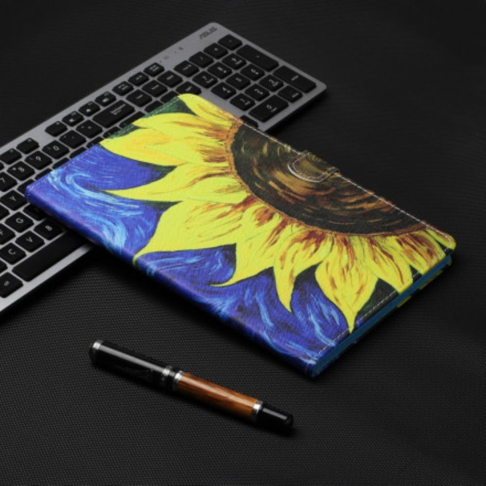 Lederhüllen Für Samsung Galaxy Tab A7 Gemalte Sonnenblume