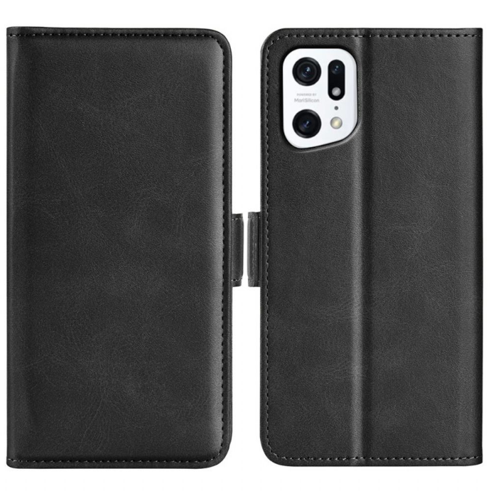 Flip Case Für Oppo Find X5 Flip Case Doppelklappe