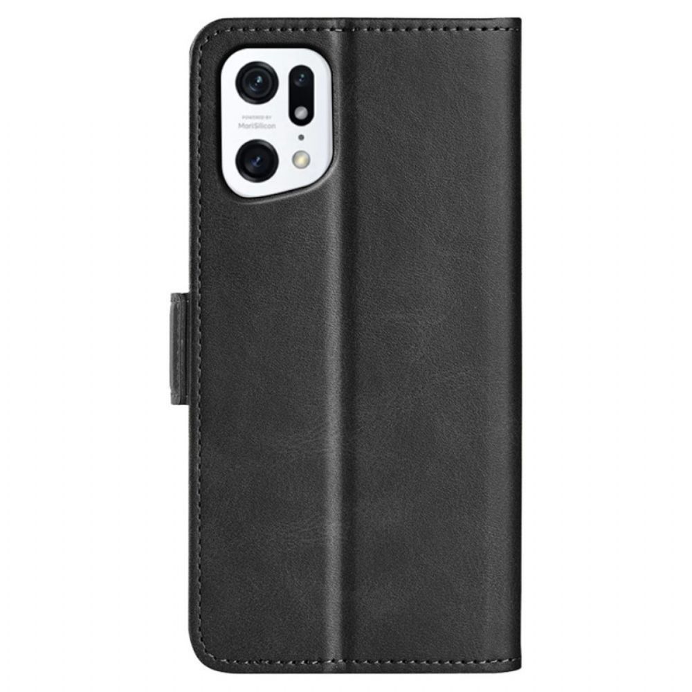 Flip Case Für Oppo Find X5 Flip Case Doppelklappe