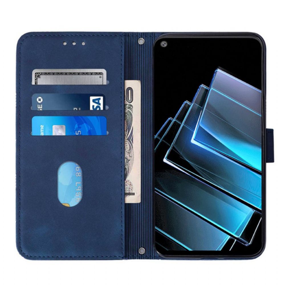 Flip Case Für Oppo Find X5 Pyramidenleder-effekt