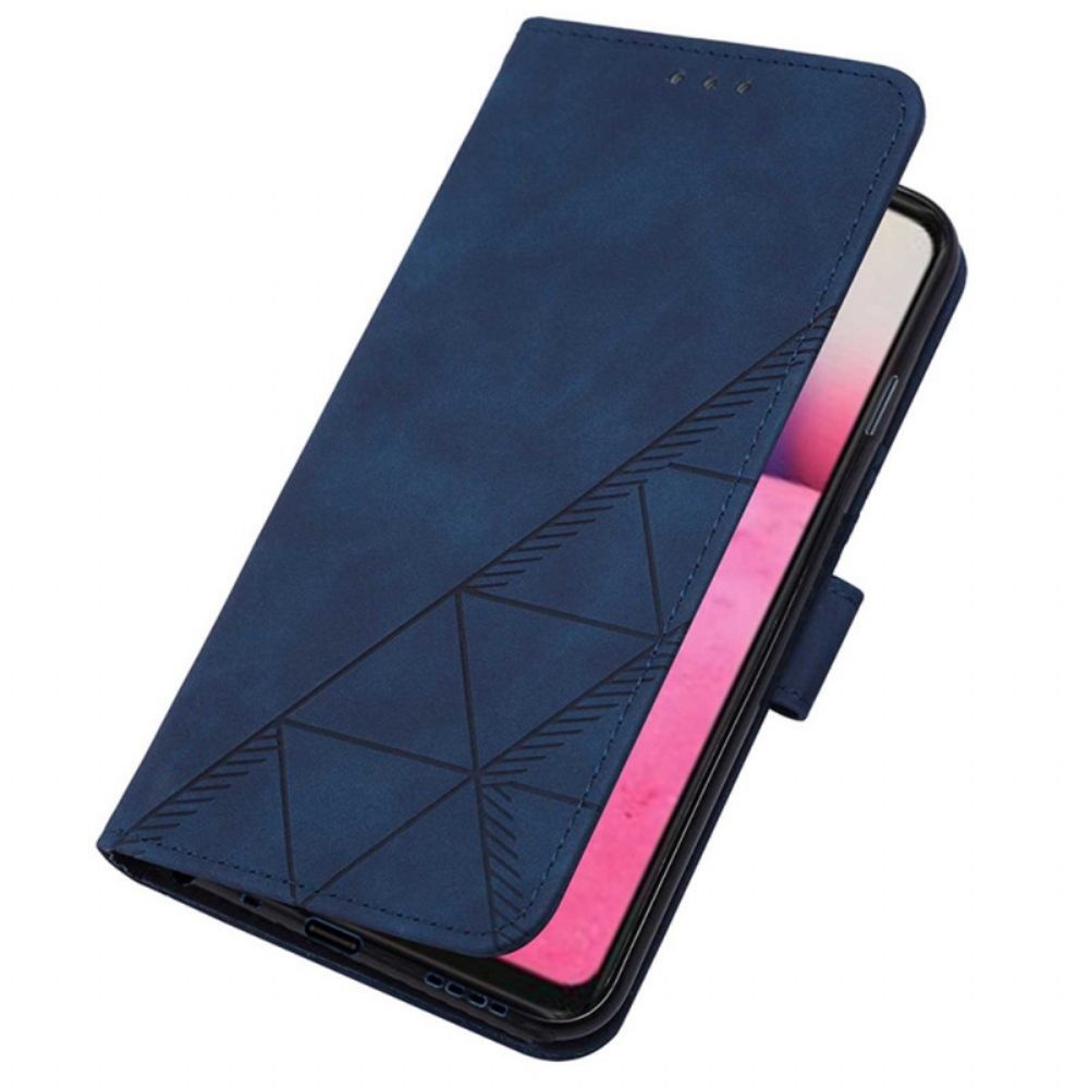 Flip Case Für Oppo Find X5 Pyramidenleder-effekt