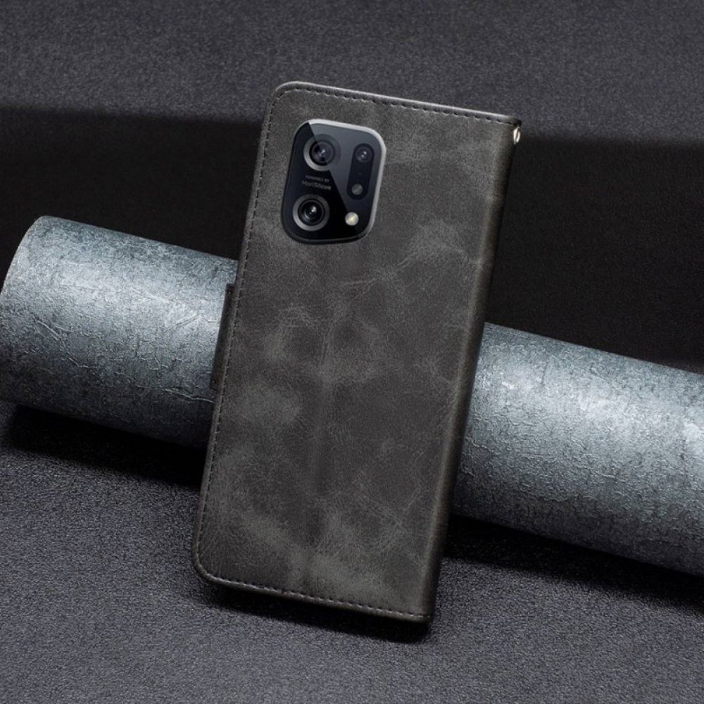 Flip Case Für Oppo Find X5 Schräge Schließe