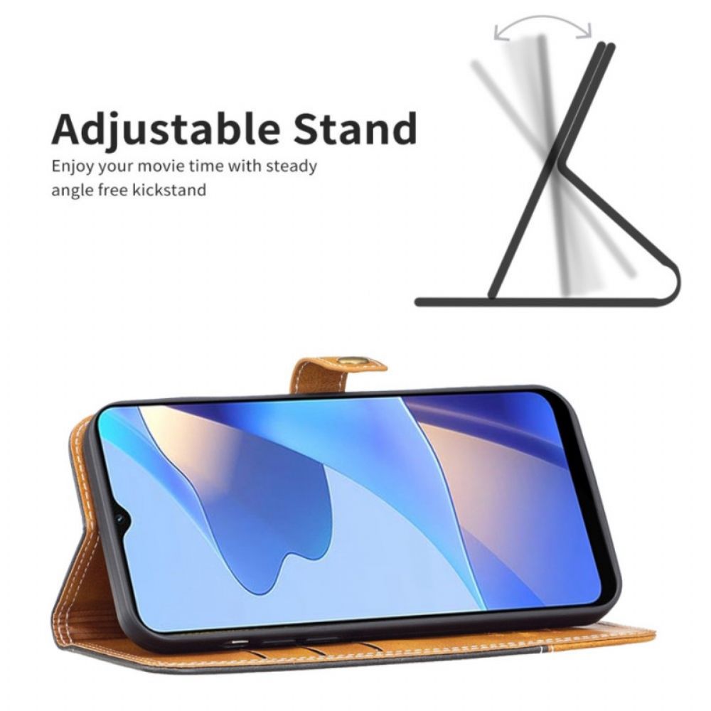 Flip Case Für Oppo Find X5 Zweifarbig Mit Riemen