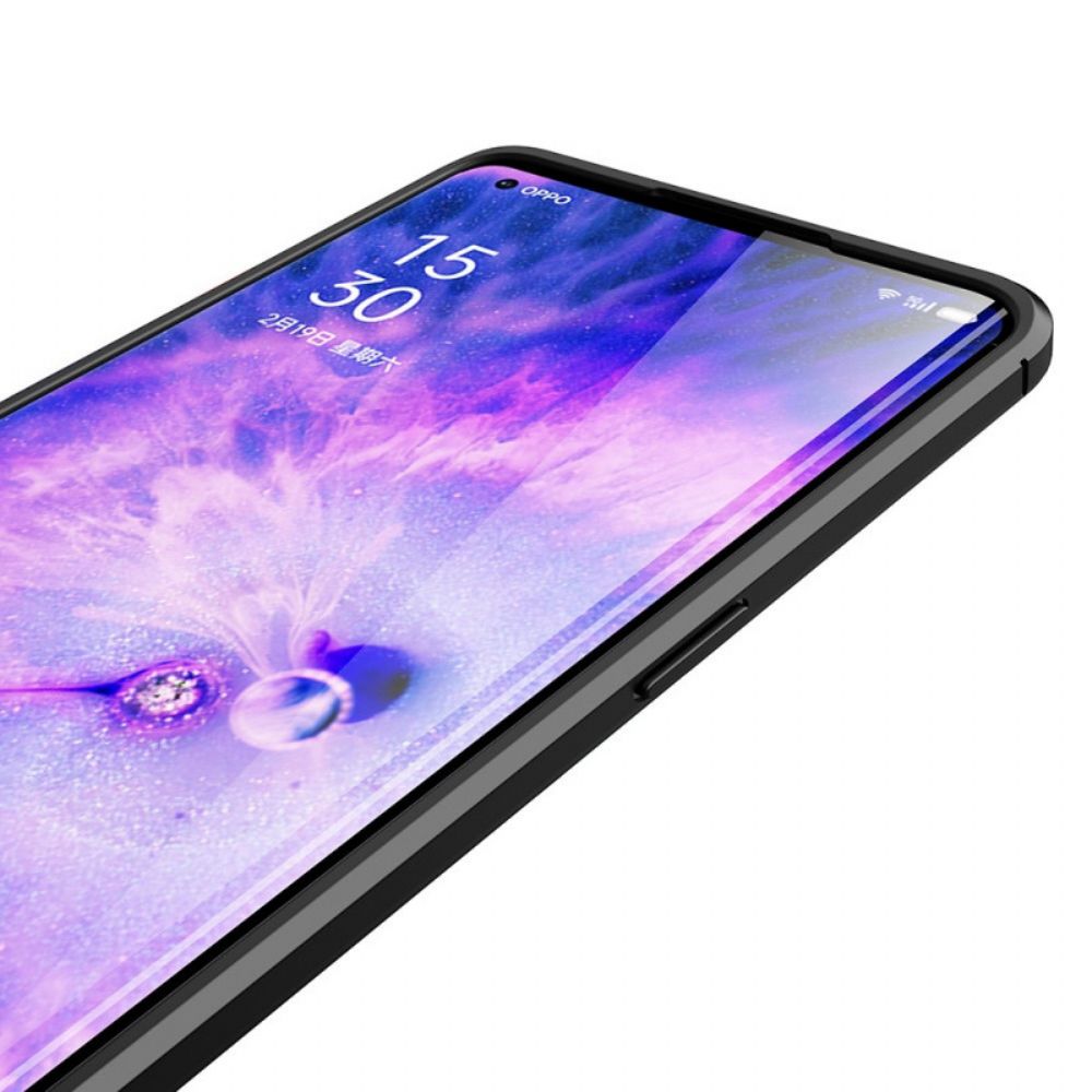 Hülle Für Oppo Find X5 Doppellinie Litschi-leder-effekt