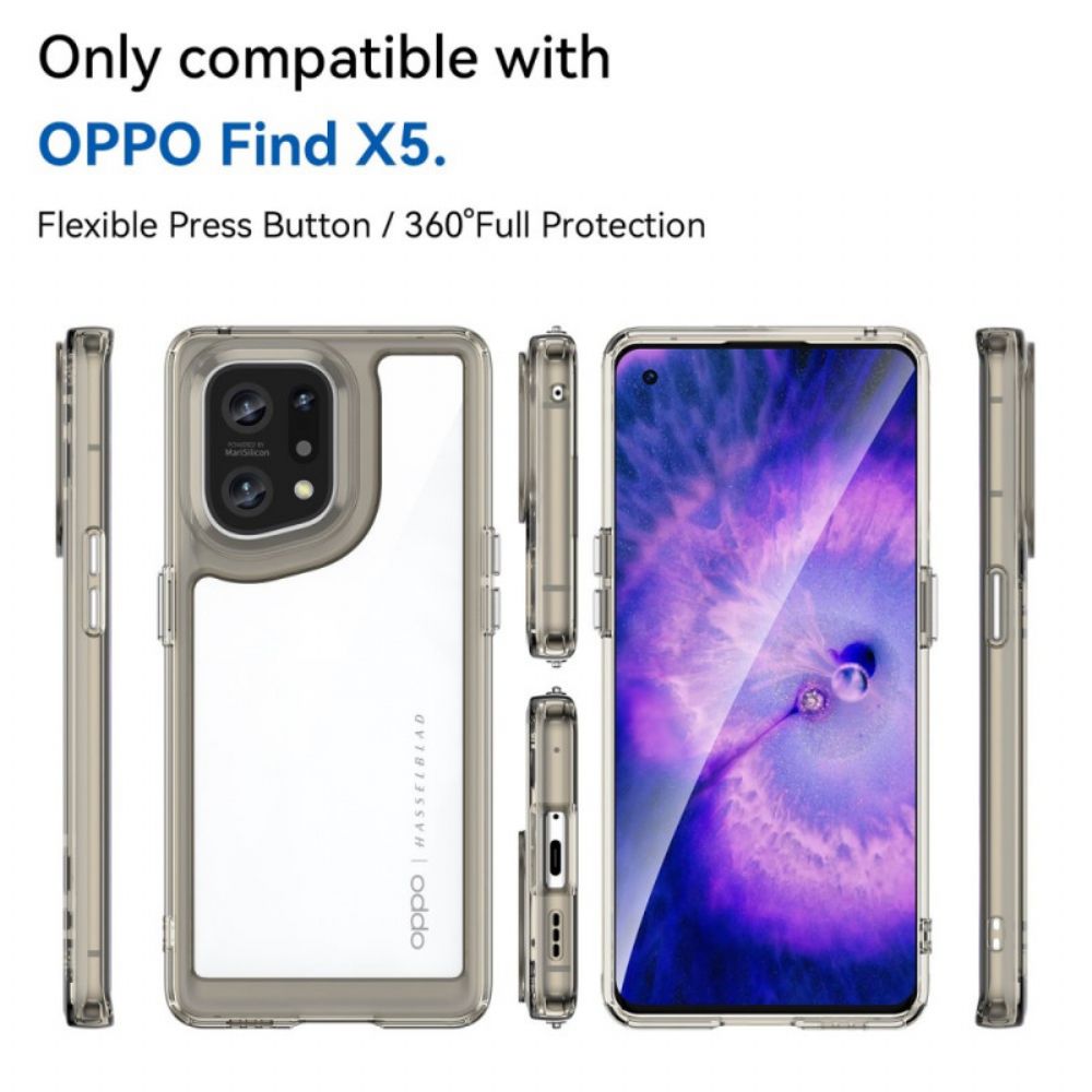 Hülle Für Oppo Find X5 Hybrid Transparente Farbige Kanten