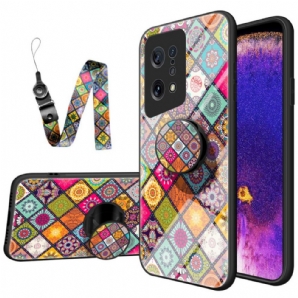 Hülle Für Oppo Find X5 Magnetischer Patchwork-halter