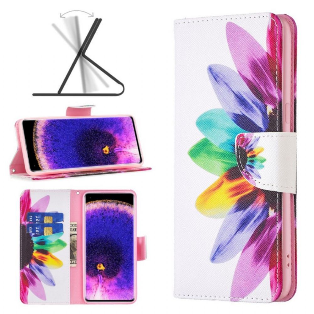 Lederhüllen Für Oppo Find X5 Aquarell Blume